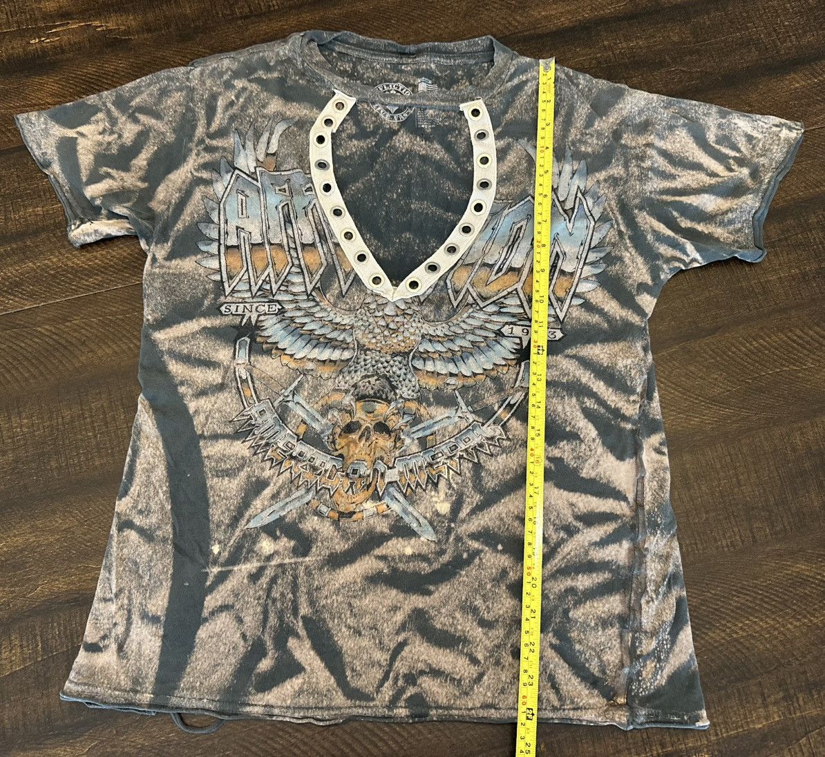 Affliction Affliction Women’s Distressed AOP S/S Shirt-Size Medium Size M / US 6-8 / IT 42-44 - 2 Thumbnail