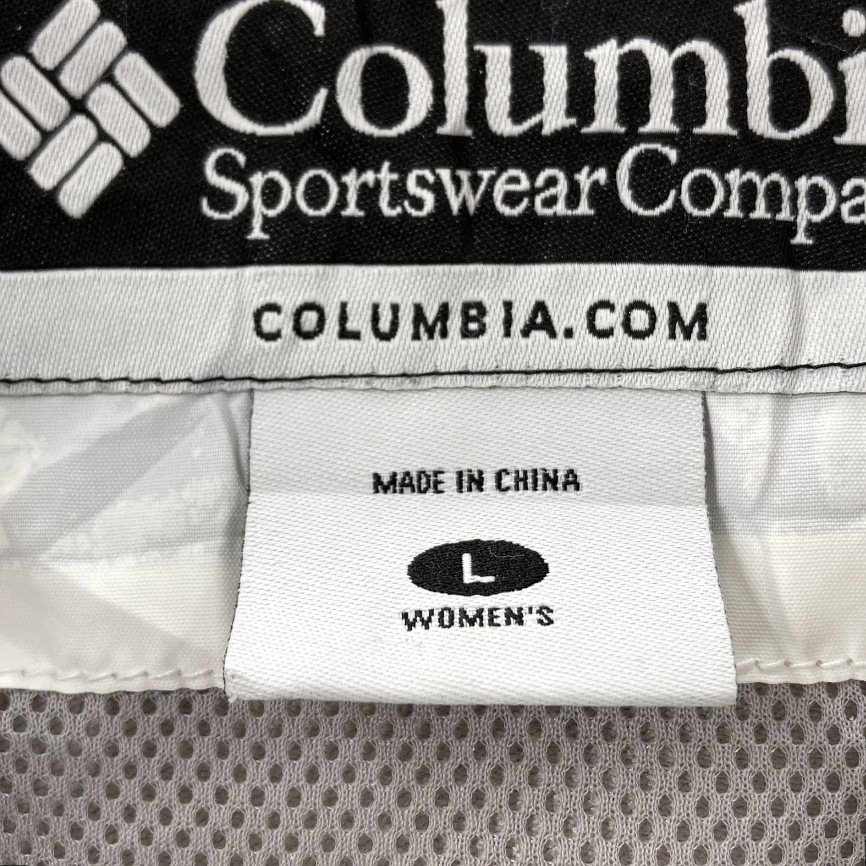 Vintage Columbia Women's Windbreaker Jacket Large White Gray Snap Hooded Outdoor Size L / US 10 / IT 46 - 2 Thumbnail