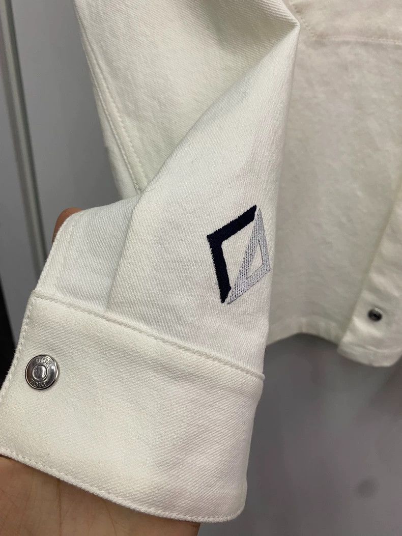 Dior Dior White diamond-shaped CD embroidered shirt jacket 2502- Size US L / EU 52-54 / 3 - 3 Thumbnail
