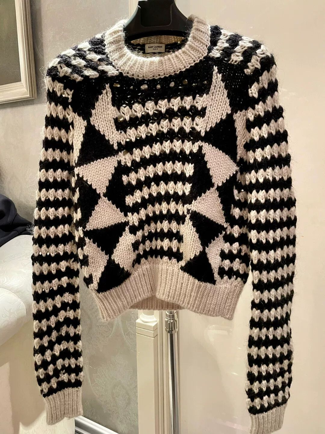 Saint Laurent Paris Saint Laurent Star Patterned Sweater Size XS / US 0-2 / IT 36-38 - 1 Thumbnail