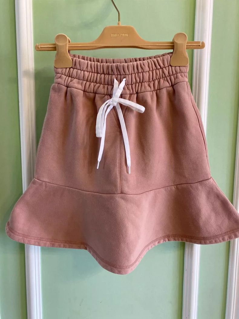 Celine MiuMiu Logo Ruffle Hem Skirt Size 22" - 3 Thumbnail