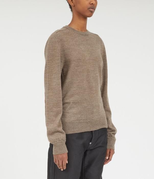 Maison Margiela o1bcso1str0526 555 / Elbow Patch Crewneck Sweater in Walnut Size XS / US 0-2 / IT 36-38 - 2 Thumbnail