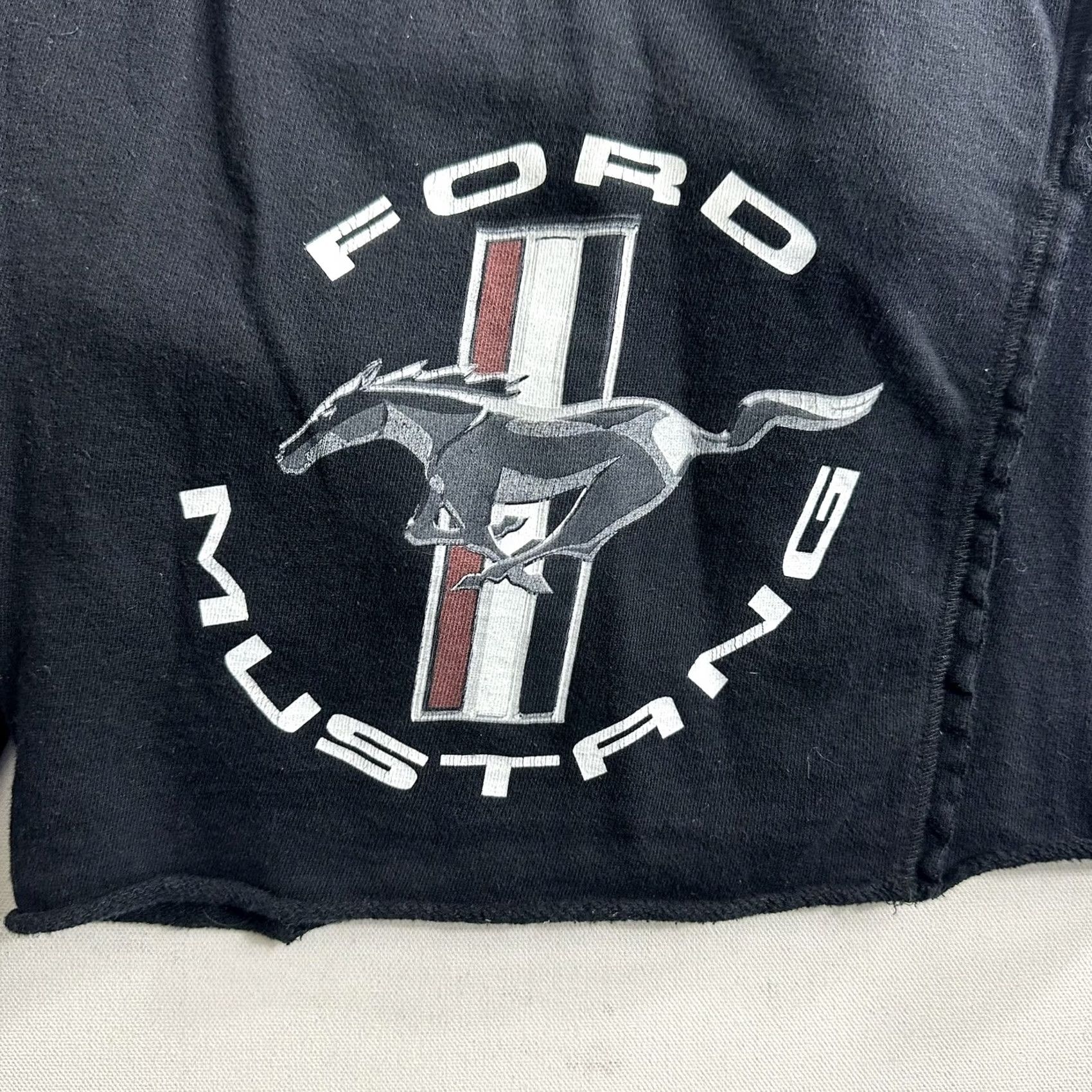 Ford Ford Mustang Sweat Shorts Mens Large Black Official Licensed Fleece Sports Athletic Pockets Adjustable Waist Size US 33 - 3 Thumbnail