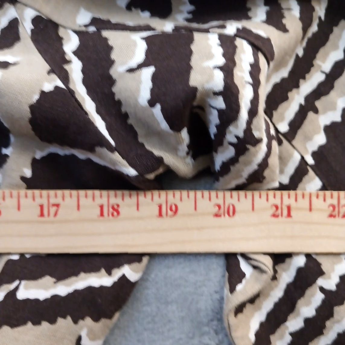 Vintage East 5th Shirt Womens Small Brown Geometric 3/4 Sleeve Button Up Linen Blend Size S / US 4 / IT 40 - 6 Thumbnail