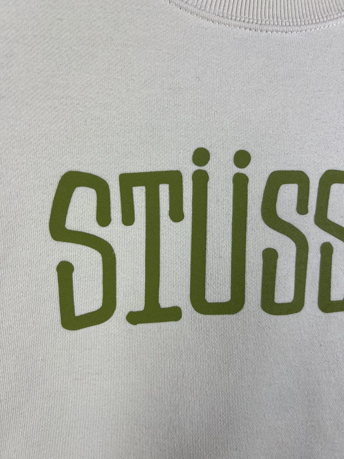 Stussy Vintage Stussy y2k cream green big logo crewneck sweatshirt Size US S / EU 44-46 / 1 - 8 Thumbnail