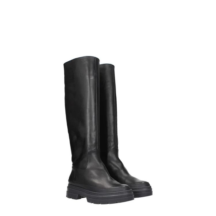 Max Mara ob1o1e1124 Leather Boots in Black Size US 7 / IT 37 - 2 Thumbnail