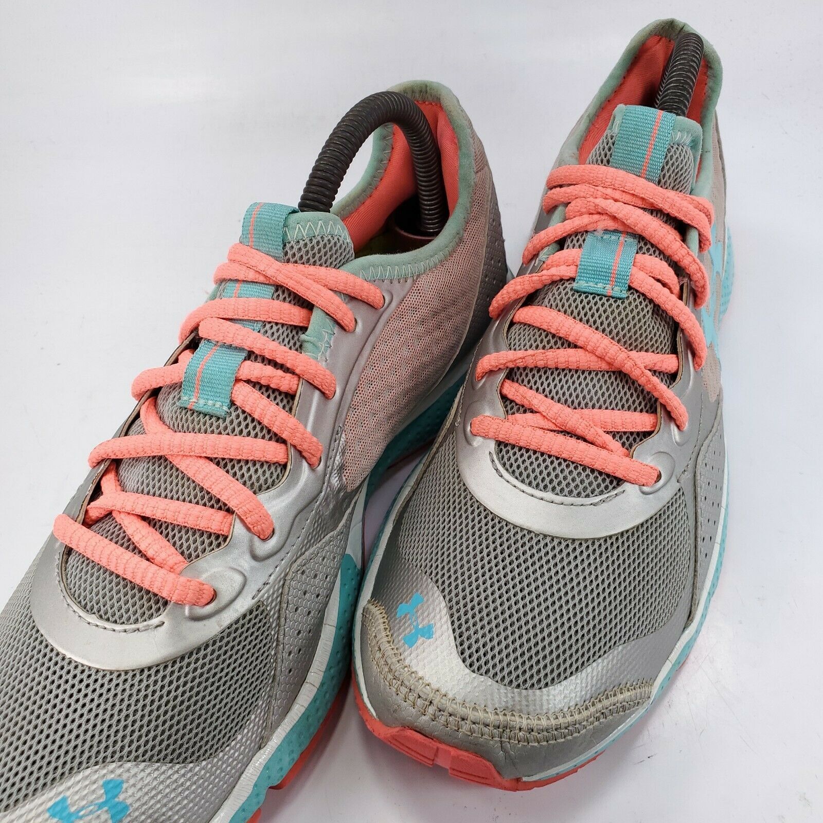Under Armour Under Armour Shoe Womens Size 8.5 1250733-900 Gray Pink Blue Size US 8.5 / IT 38.5 - 8 Thumbnail