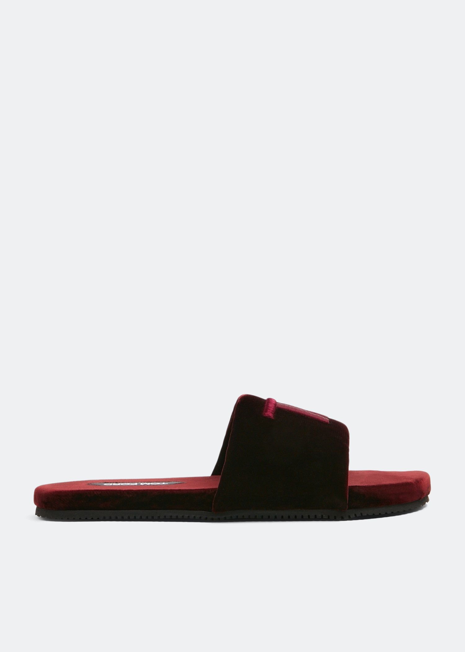 o1w1db11224 J1376T Velvet Slides in Burgandy