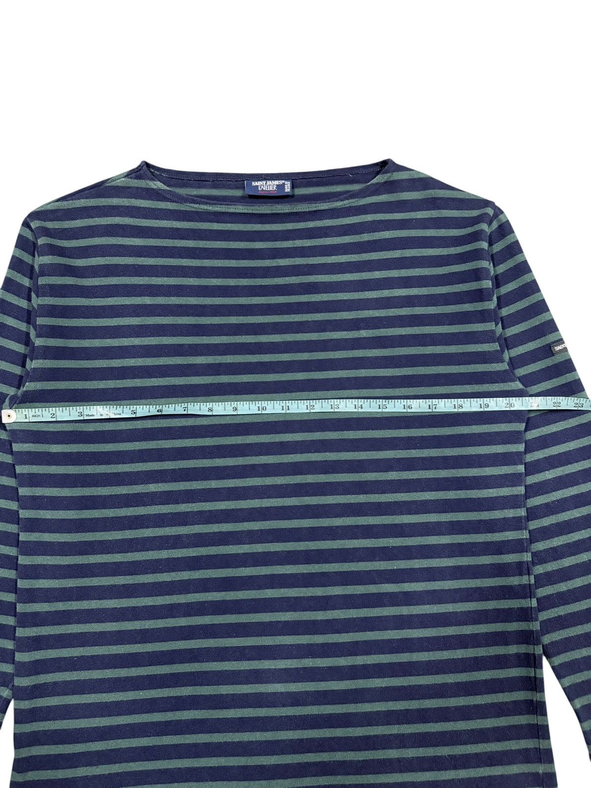 Saint James Vtg🔥Saint James Boat neck Heavy Cotton L/s Striped Tee Size US M / EU 48-50 / 2 - 12 Thumbnail