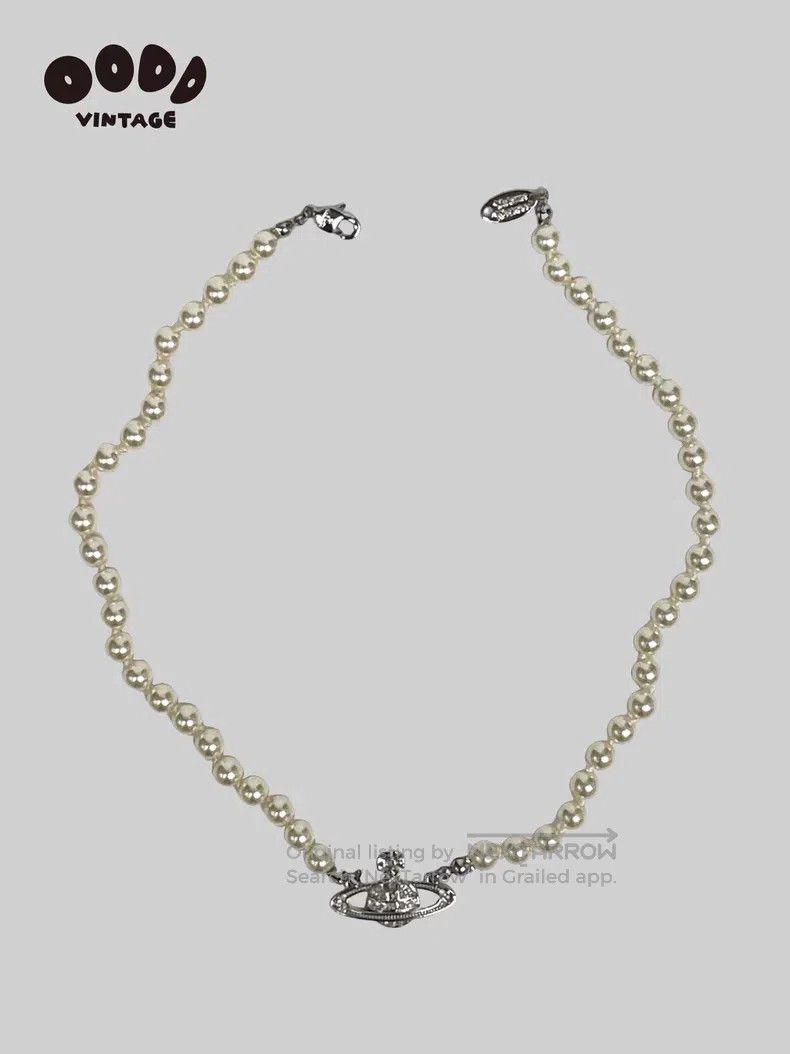Vivienne Westwood Vivienne Westwood Saturn Pearl Necklace Choker Size ONE SIZE - 5 Thumbnail