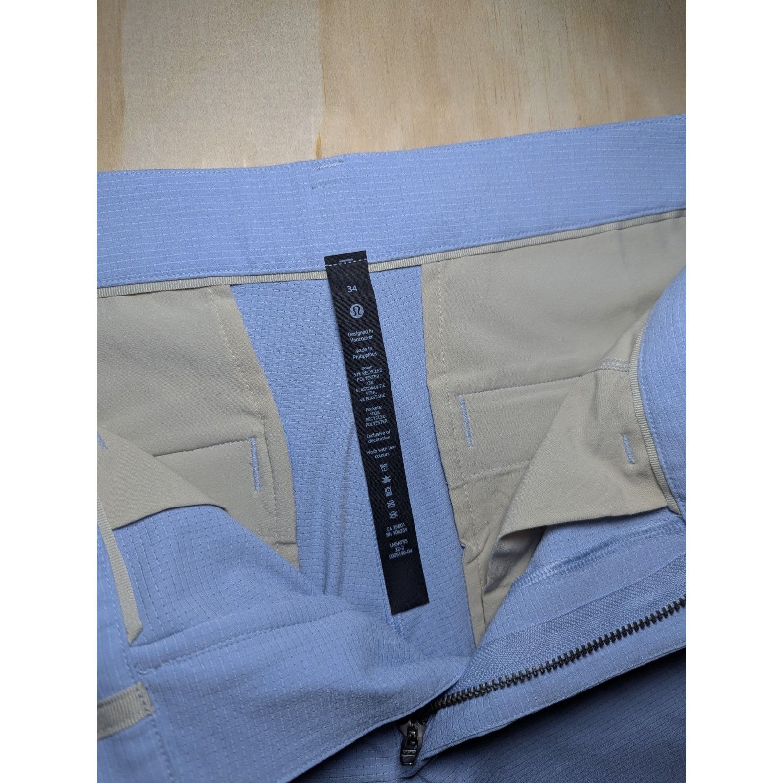 Lululemon Lululemon Men's 34 Commission Pant Blue Textured Slim Fit Size US 34 / EU 50 - 5 Thumbnail