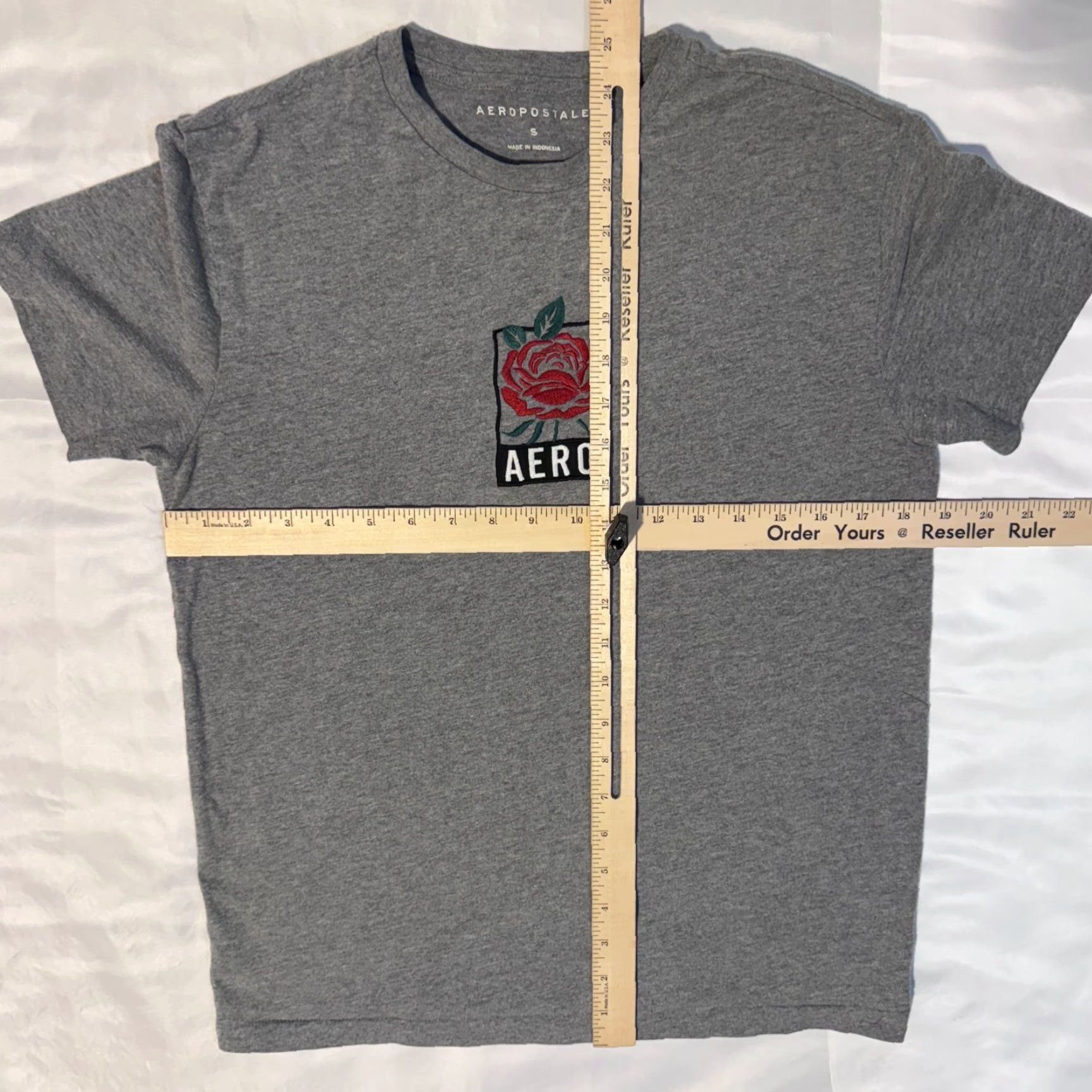 Aeropostale Aeropostale Tshirt Rose Box Logo Gray Short Sleeve Embroiderd - S Size S / US 4 / IT 40 - 4 Thumbnail