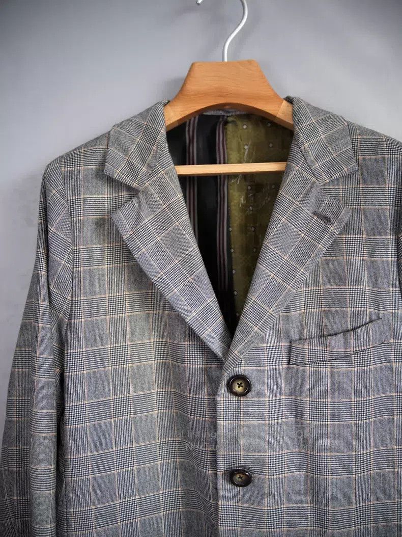 Geoffrey B. Small Geoffrey B. Small 3B notched lapel checkered blazer| Size 44R - 4 Thumbnail