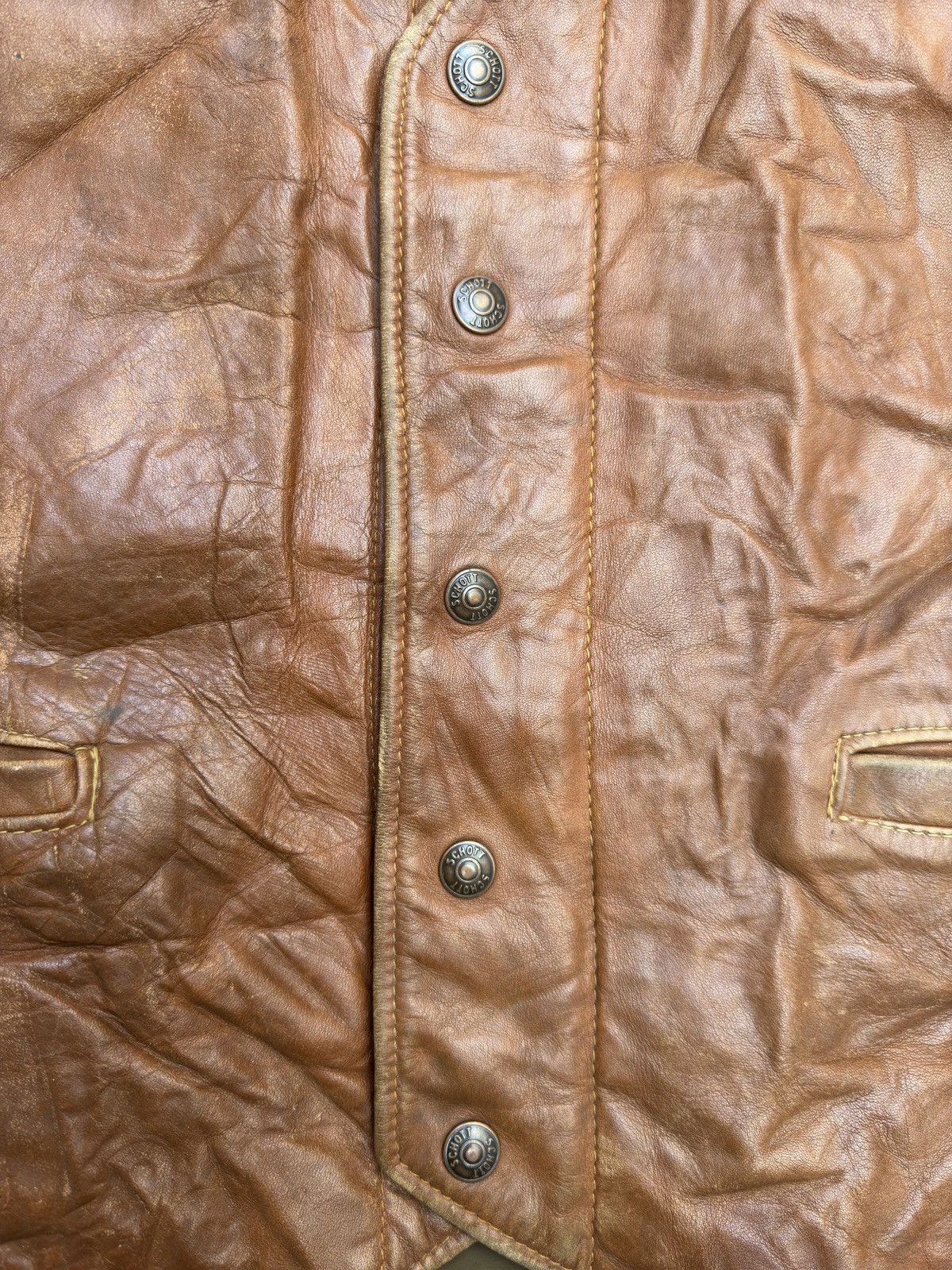 Schott VERY RARE VINTAGE JACKET VEST LEATHER DOWN BT SCHOTT GOOSE Size US L / EU 52-54 / 3 - 6 Thumbnail