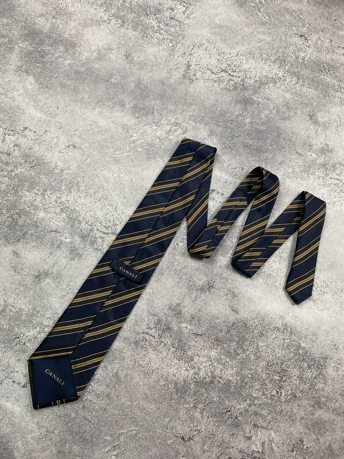Canali Canali Tie 100% Silk Made In Italy Striped Ties Old Money Size ONE SIZE - 1 Thumbnail