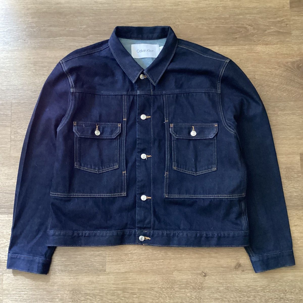 Calvin Klein Calvin Klein Selvedge Denim Utility Trucker Jacket Size US XXL / EU 58 / 5 - 1 Thumbnail