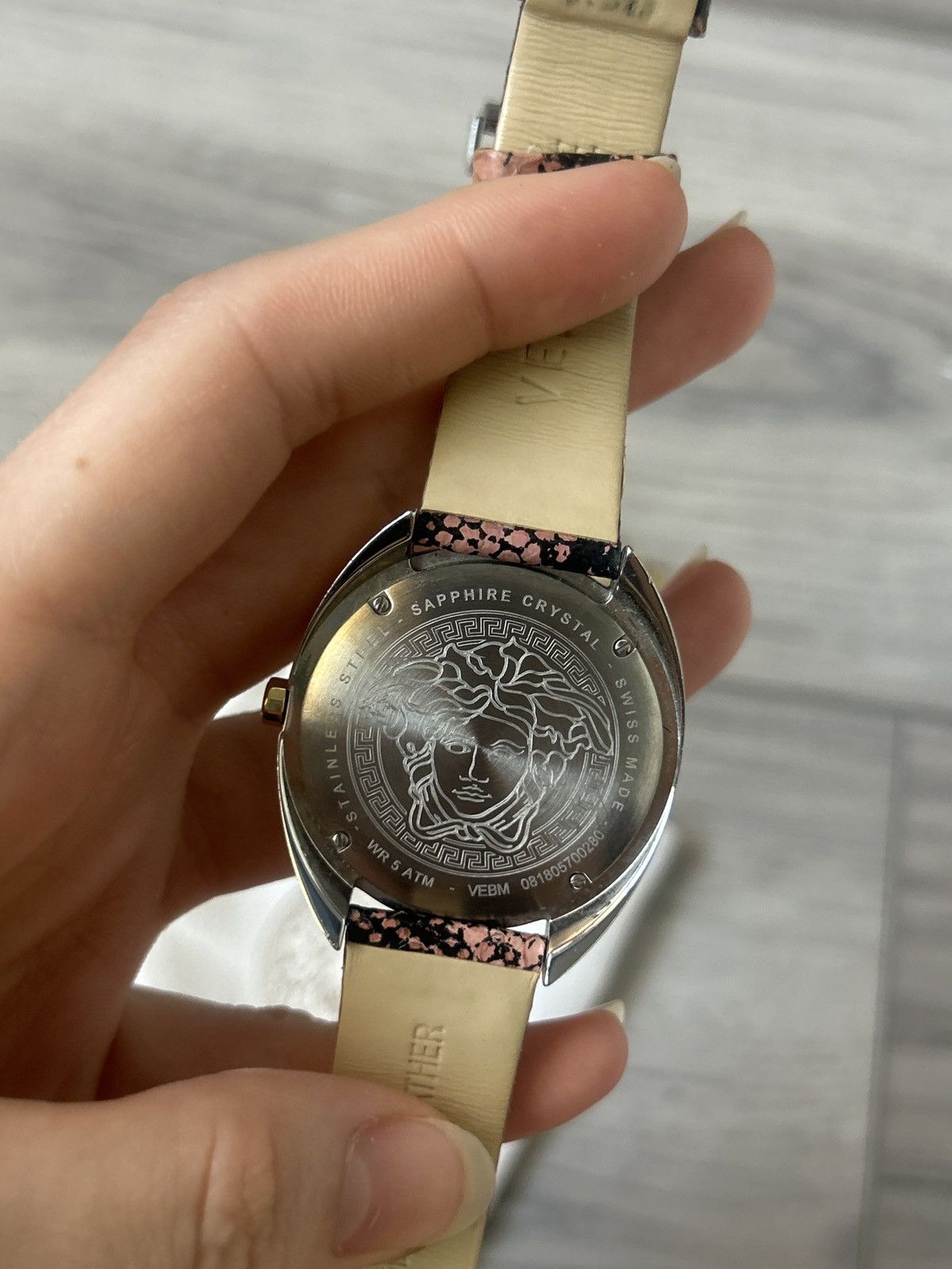 Versace Genuine Leather Pink and Black Versace Watch Size ONE SIZE - 4 Thumbnail