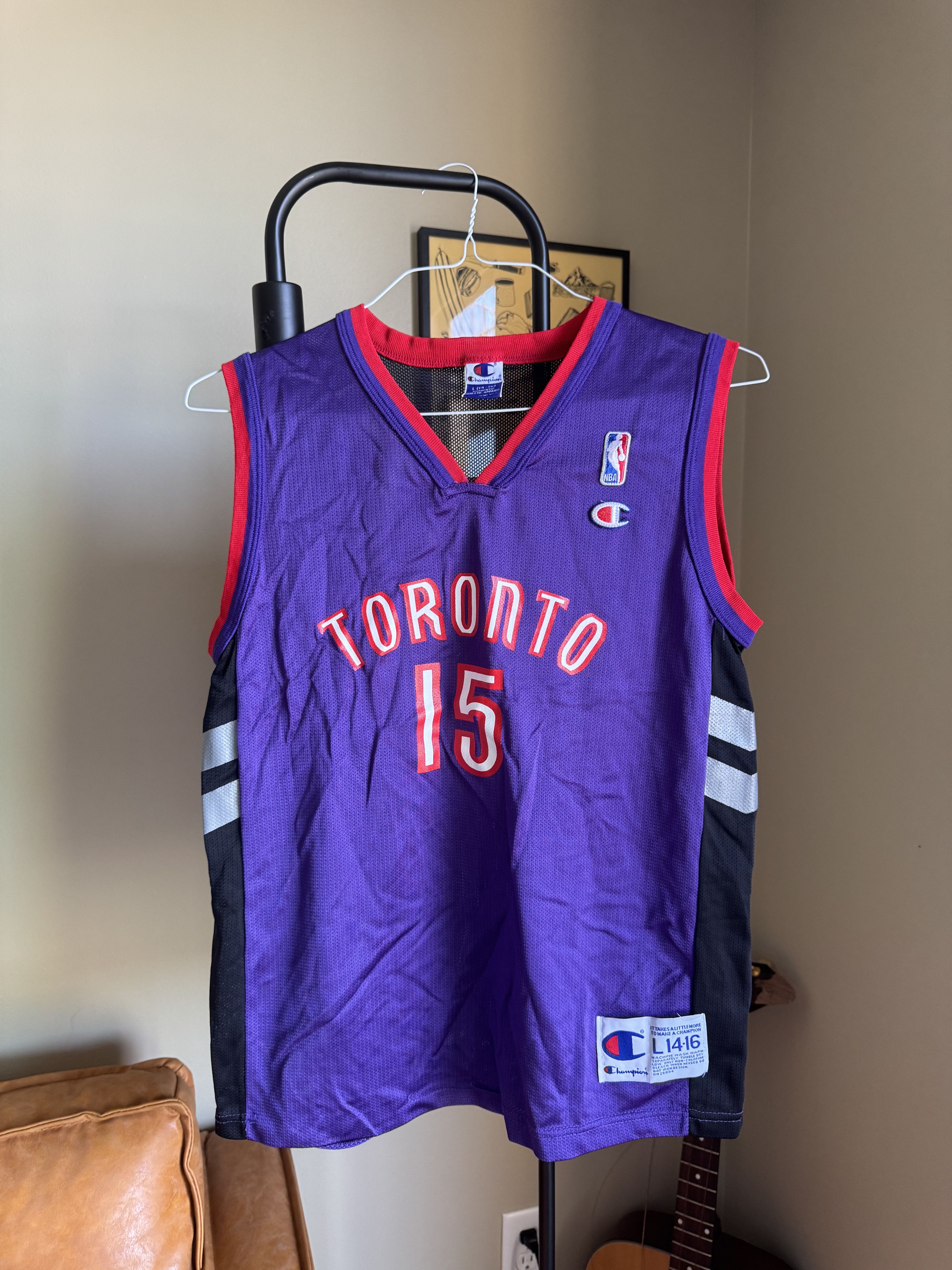 Champion Vintage 90's Toronto Raptors Carter Jersey - Purple - L Size US L / EU 52-54 / 3 - 1 Thumbnail