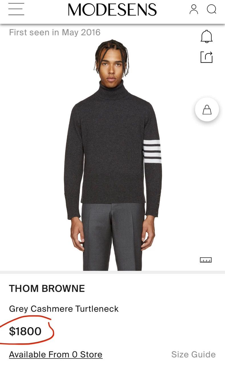Thom Browne Thom Browne Black cashmere high collar sweater knit Size US S / EU 44-46 / 1 - 3 Thumbnail