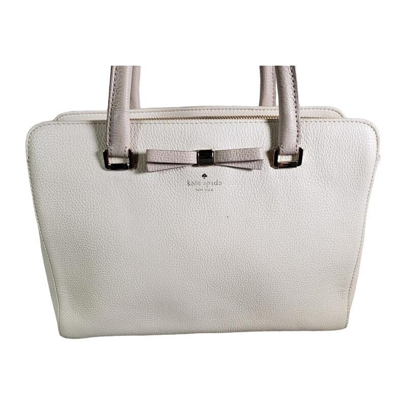 Kate Spade Kate Spade White & Beige Henderson Street Leather Satchel Size ONE SIZE - 3 Thumbnail