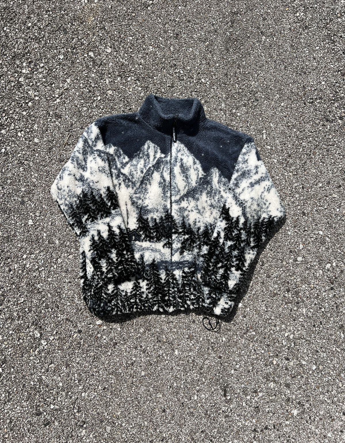 Vintage Mountain Print Fluffy Yarn Fleece Jacket Size US M / EU 48-50 / 2 - 1 Thumbnail