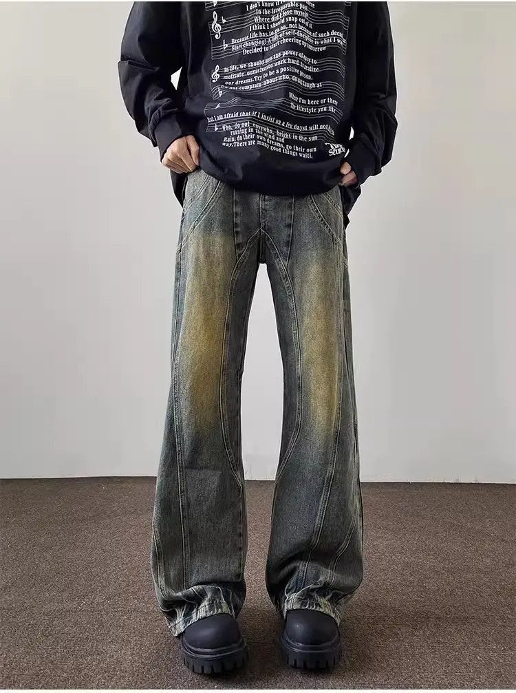 Japanese Brand Retro straight leg casual washed jeans Size US 32 / EU 48 - 2 Thumbnail