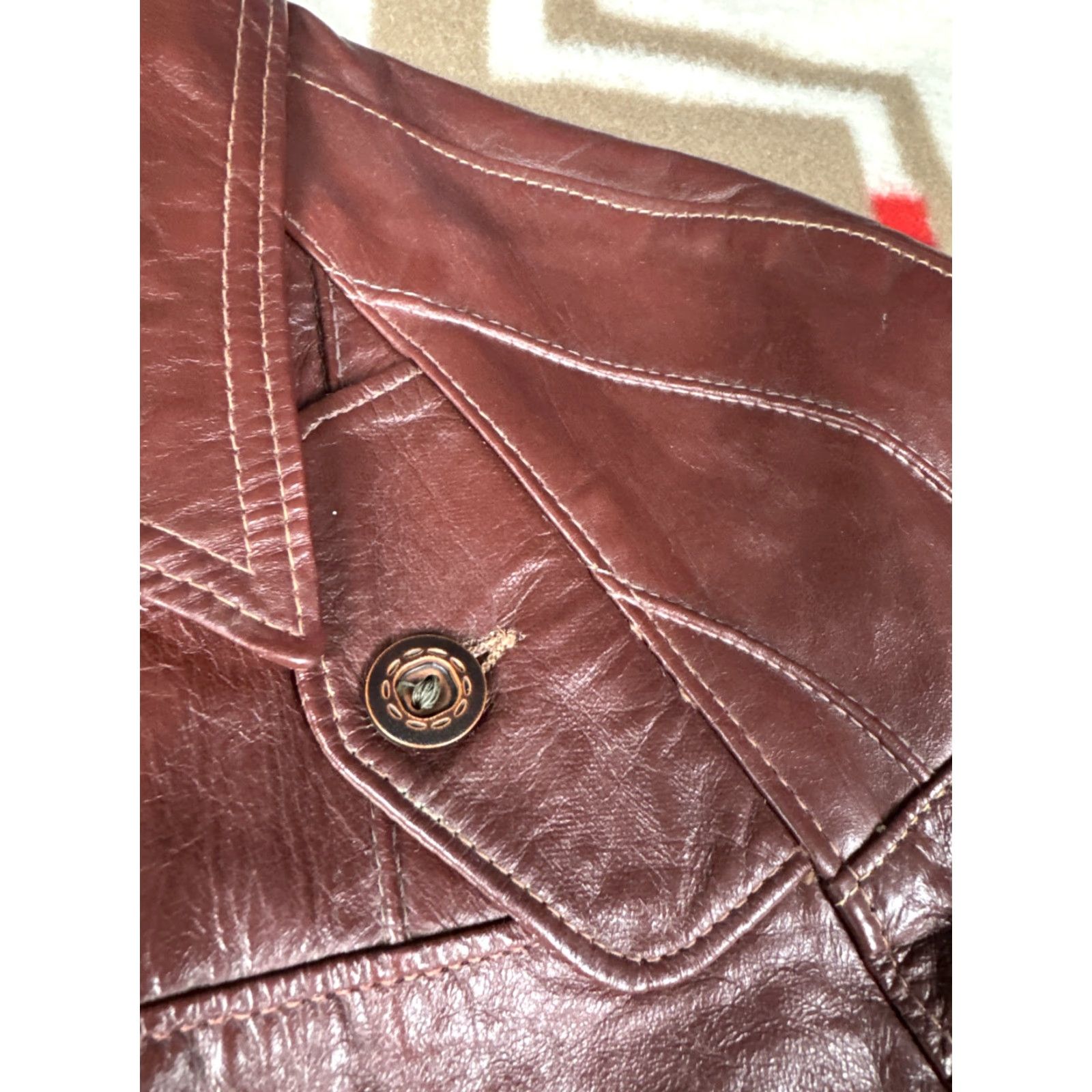 Vintage VINTAGE Gino Leathers Bomber Jacket Men's Brown Leather Sz 40 Moto Talon Zippers Brown 40 Mens Jackets Size US XXS / EU 40 - 5 Thumbnail
