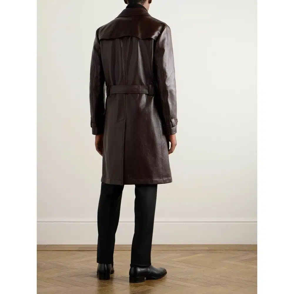 Tom Ford o1loc1c0225 LTR002 Double Breasted Leather Trench Coat Size US L / EU 52-54 / 3 - 3 Thumbnail