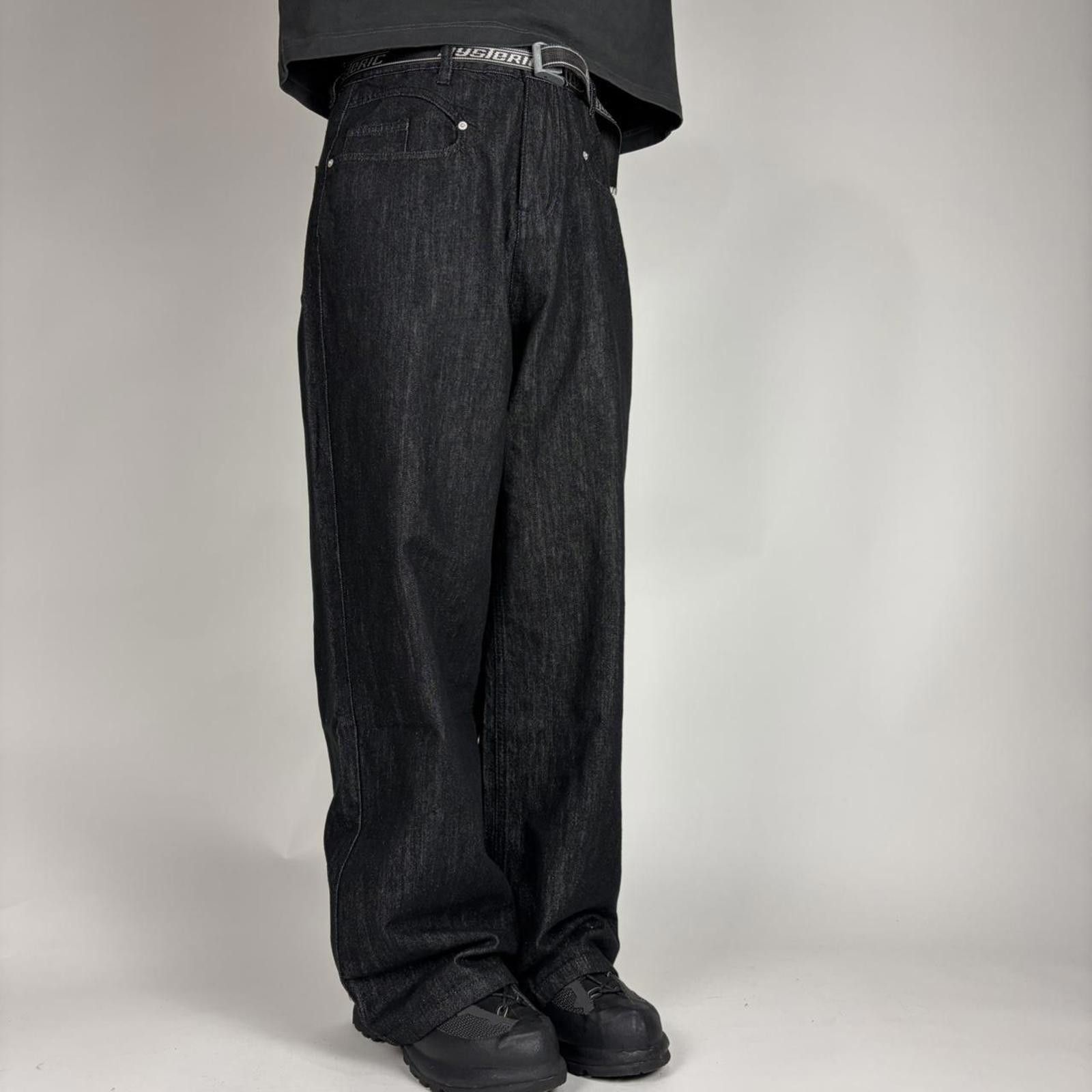 Other Wide Leg Dark Wash Raw Denim Trousers Size US 34 / EU 50 - 4 Thumbnail