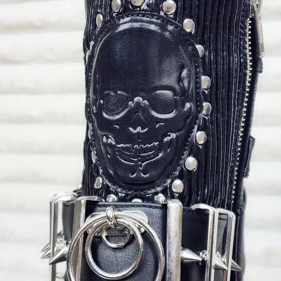 Other DEMONIA Bear 150 Platform Ankle Boots Goth Punk Stud & Skull Size US 6 / IT 36 - 5 Thumbnail