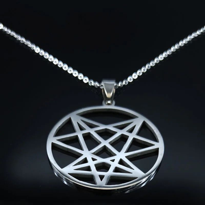 Jewelry Nine Angles Satan Hidden Pendant Necklace Emblem Talisman Size ONE SIZE - 1 Thumbnail