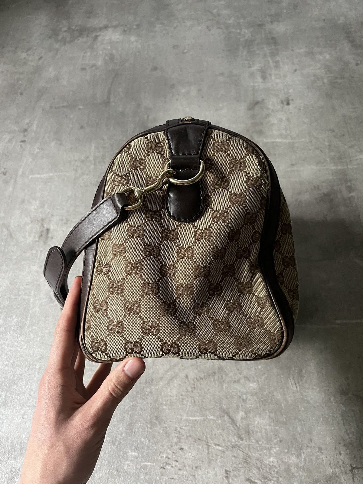 Gucci Vintage Gucci Boston bag leather beige brown Size ONE SIZE - 9 Thumbnail