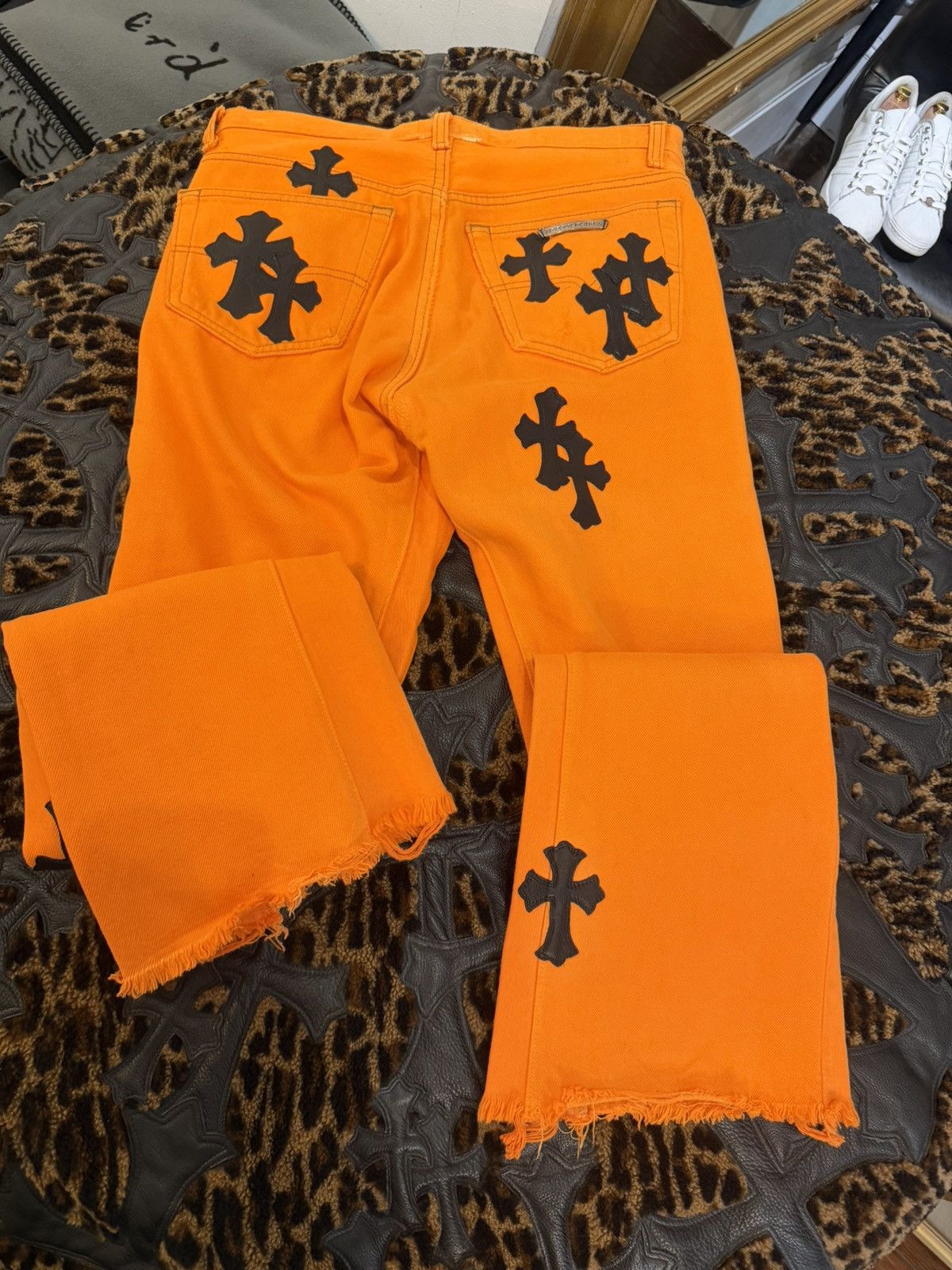 Chrome Hearts Chrome Hearts 2017 Virgil orange Levi Cross patch Jeans Size US 28 / EU 44 - 11 Thumbnail