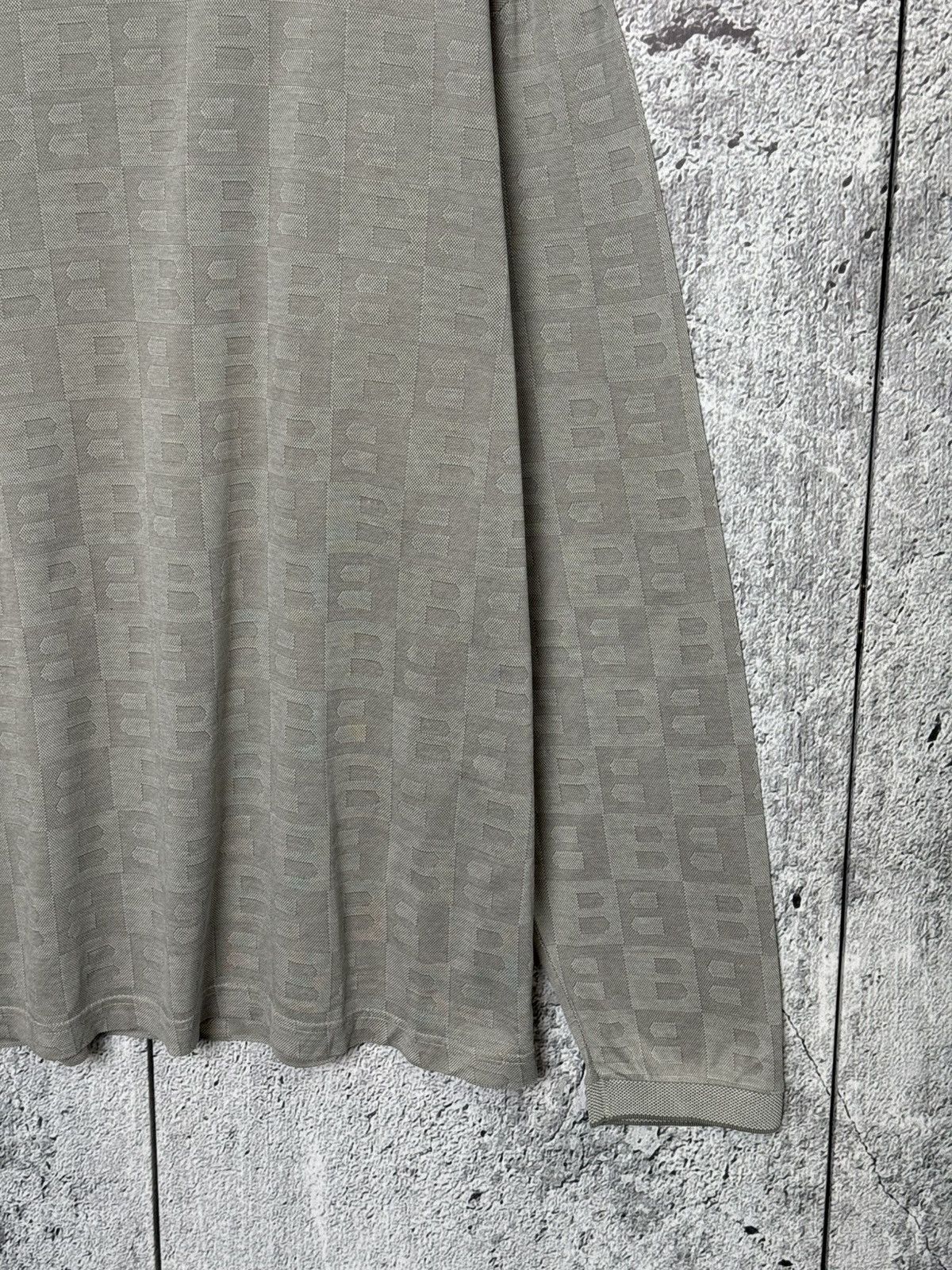 Bally Bally Monogram Long Sleeve Polo Shirt Gray Cotton Italy Size US XL / EU 56 / 4 - 11 Thumbnail