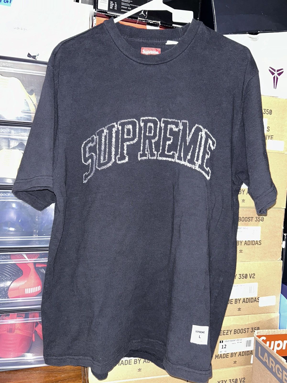 Supreme Sketch Embroidered S/S Top Black SS23 size Large
