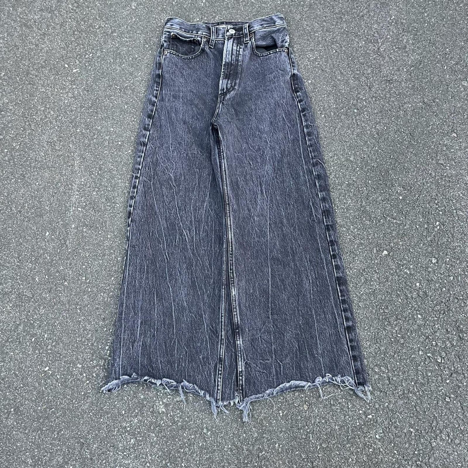 Abercrombie & Fitch × JNCO 2000s vintage rare baggy wide leg faded black abercrombie je Size 24" / US 00 / IT 34 - 1 Thumbnail