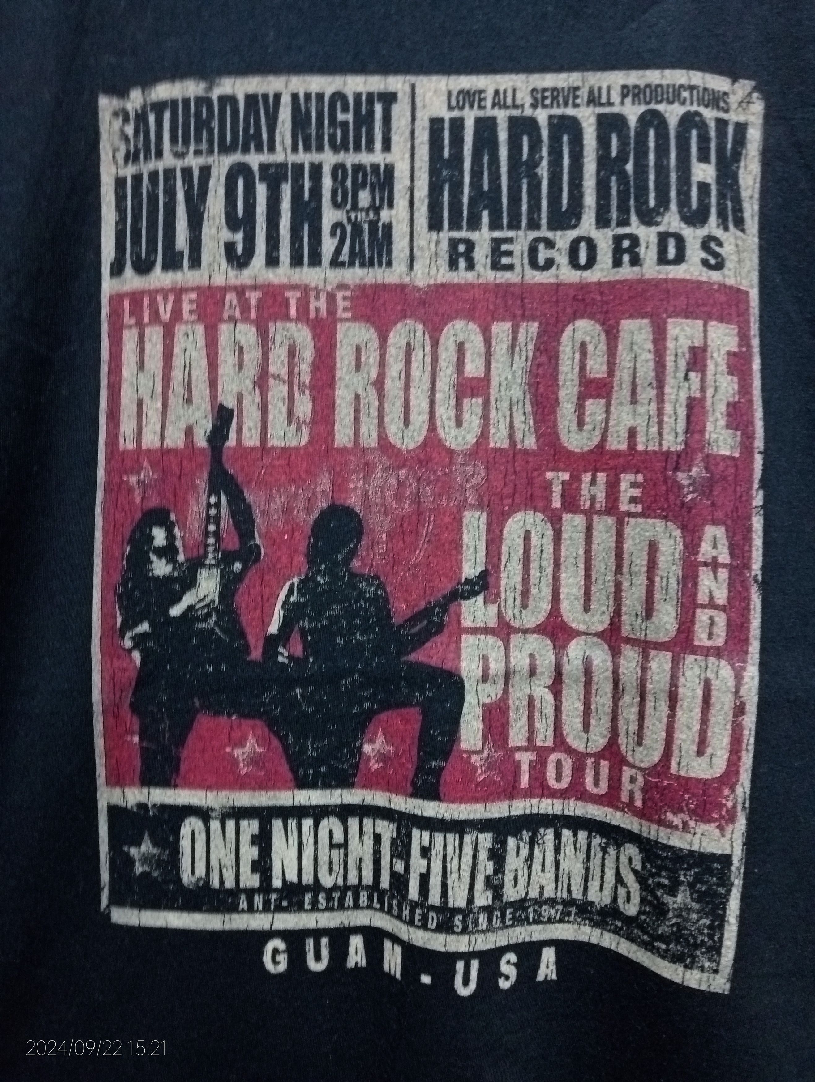Hard Rock Cafe Vintage '90s Hard Rock Cafe Guam USA Tour Tee Very Rare Size US L / EU 52-54 / 3 - 3 Thumbnail