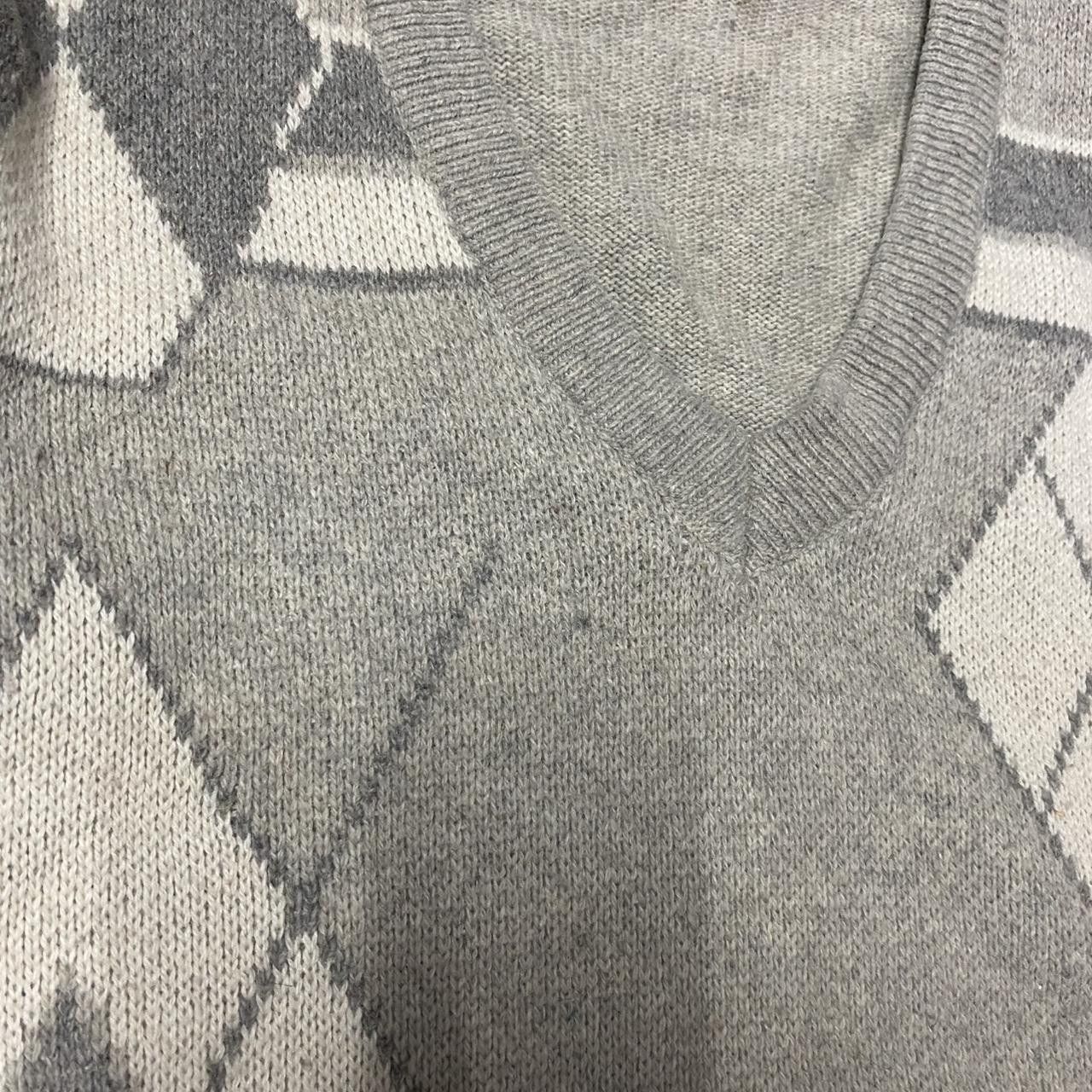 Other Grey and cream vintage 90s argyle sweater knitwear Size US XL / EU 56 / 4 - 3 Thumbnail