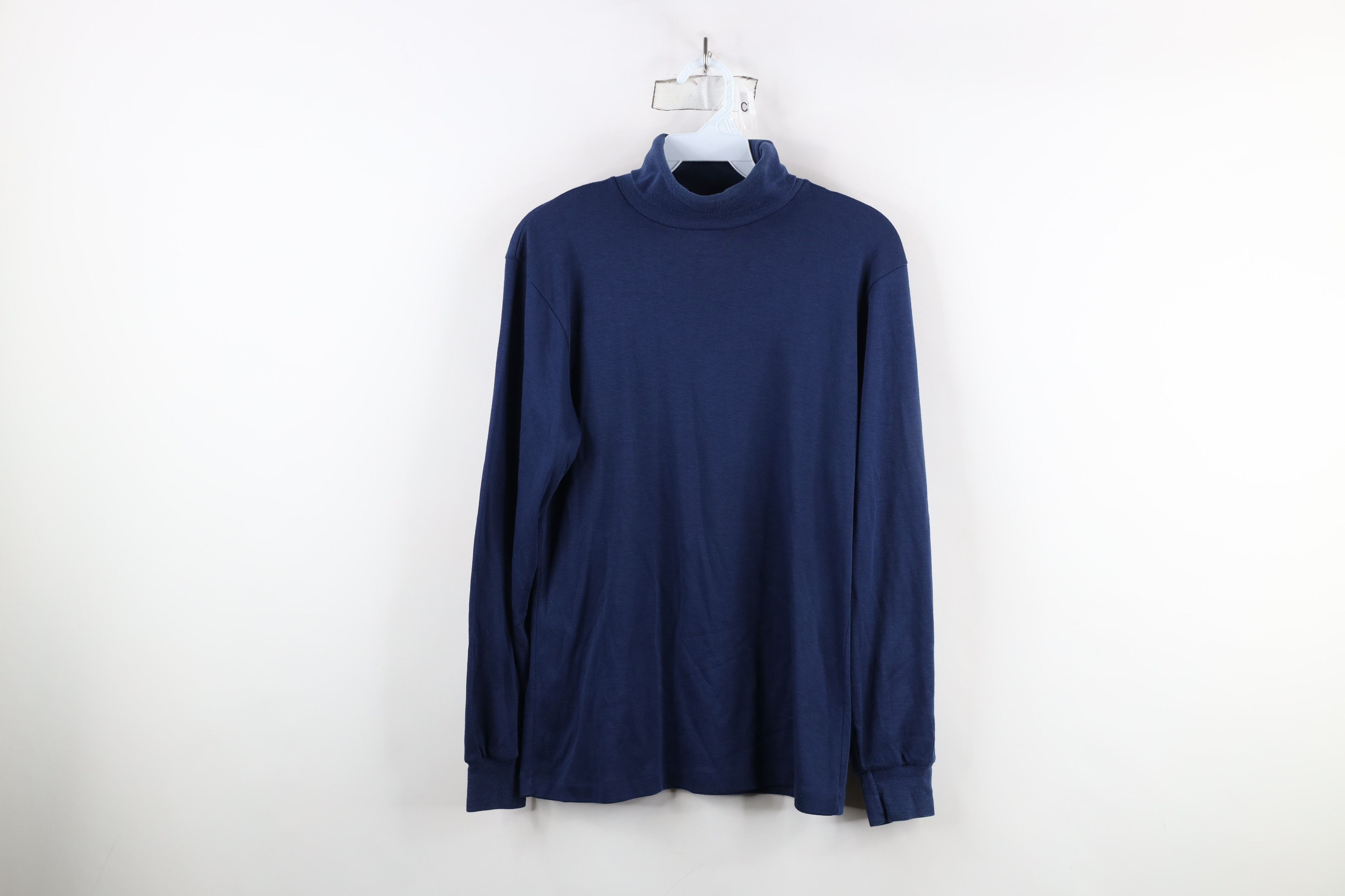 Vintage Vintage 70s Streetwear Knit Turtleneck T-Shirt Blue USA Size US S / EU 44-46 / 1 - 1 Thumbnail