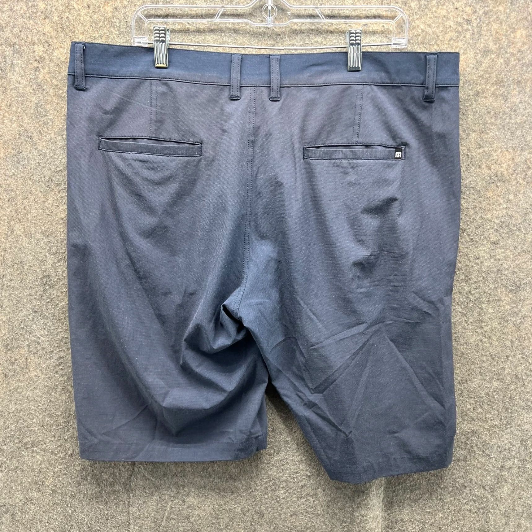 TravisMathew VINTAGE Travis Mathew Shorts Mens 38 Blue Navy Chino Flat Front Two Tone Knit Casual Relaxed Size US 38 / EU 54 - 2 Thumbnail