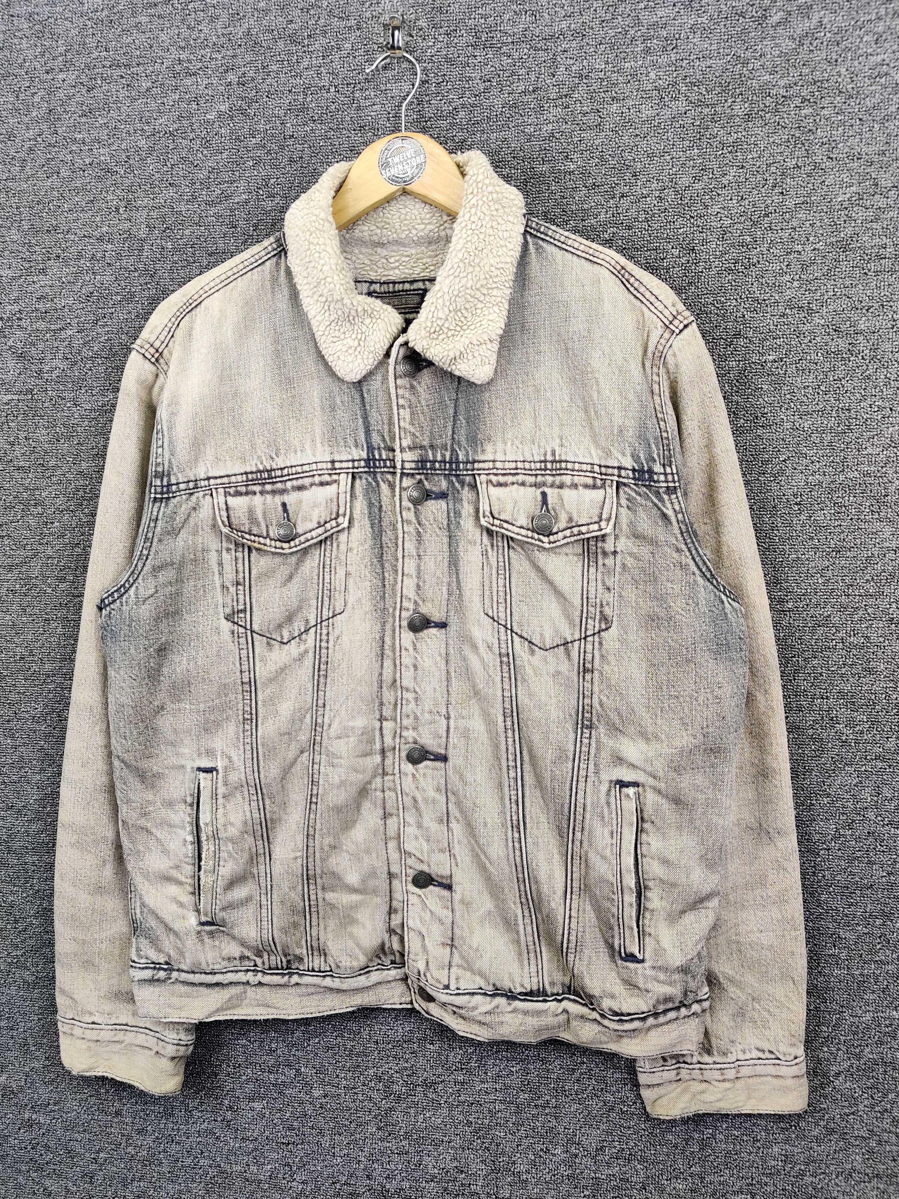 Gap Vintage Gap Acid Wash Sherpa Denim Jacket Size US M / EU 48-50 / 2 - 2 Thumbnail