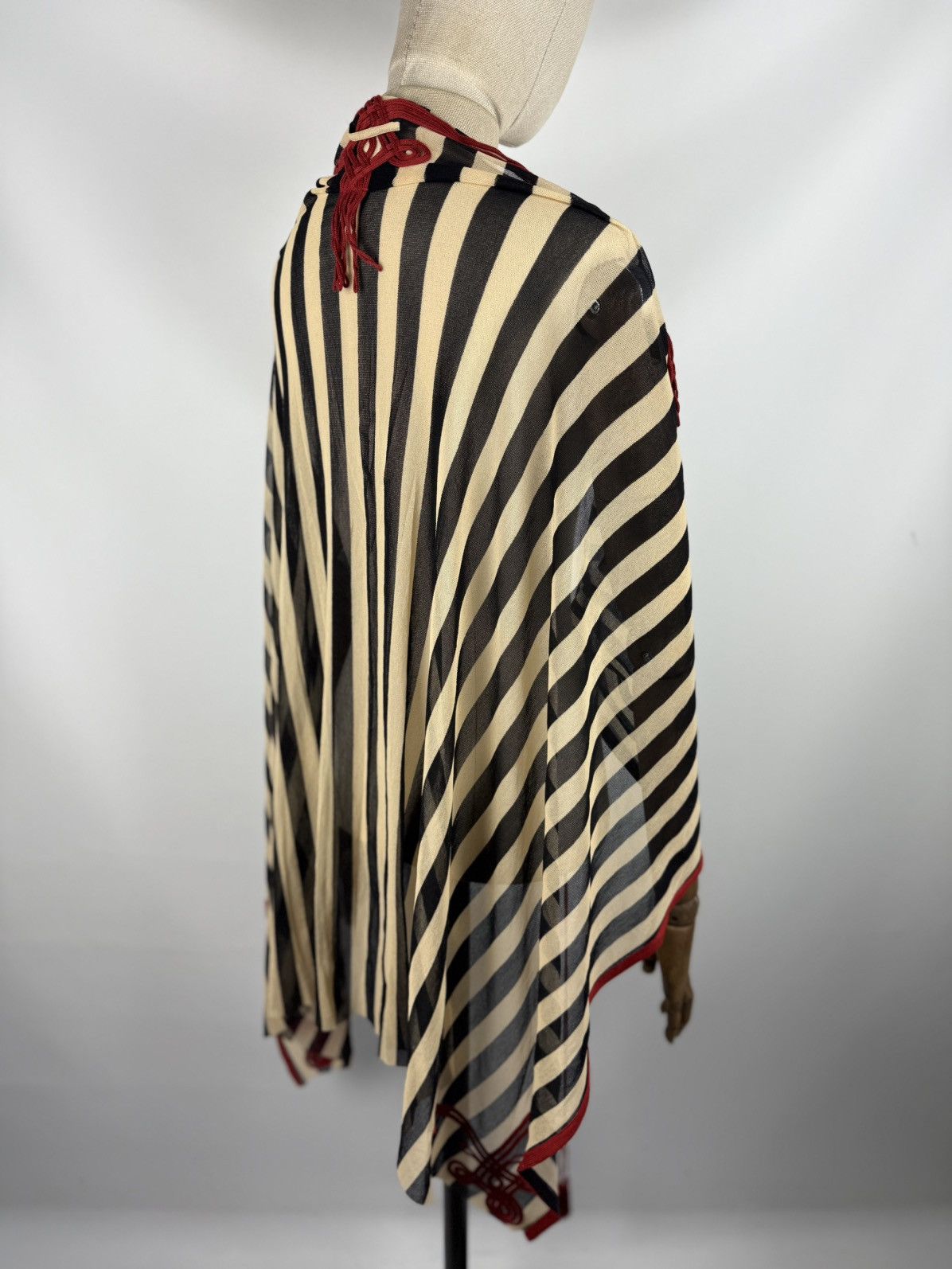 Jean Paul Gaultier Jean Paul Gaultier Soleil VTG Mesh Striped Cape Tunic Blouse Size M / US 6-8 / IT 42-44 - 10 Thumbnail
