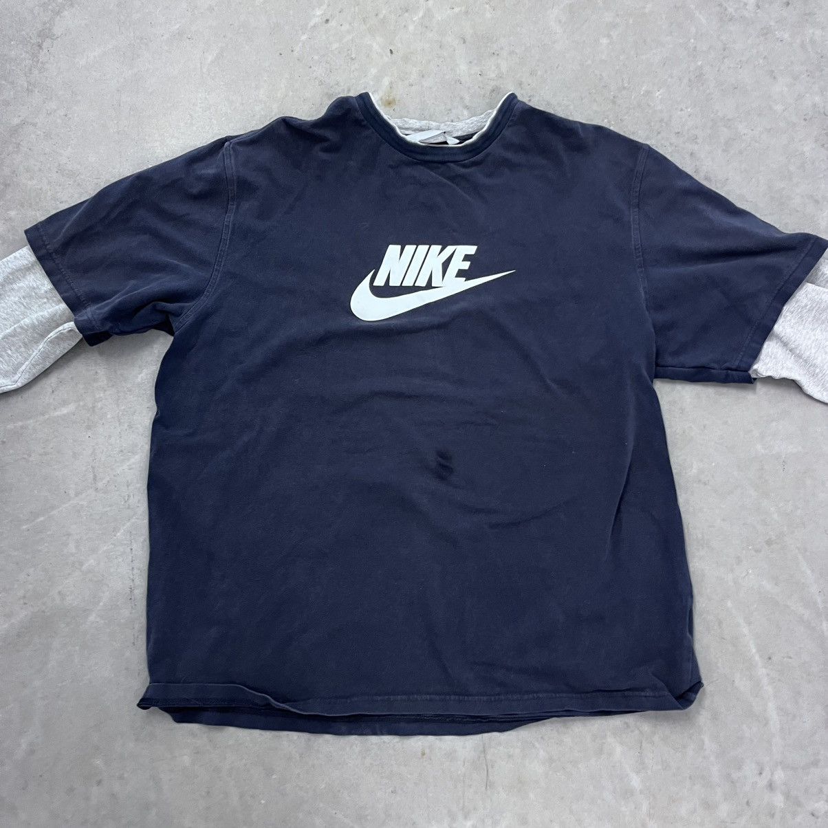 Nike CRAZY Y2K Nike Skater Tshirt dual long sleeve and navy shirt Size US XL / EU 56 / 4 - 7 Thumbnail