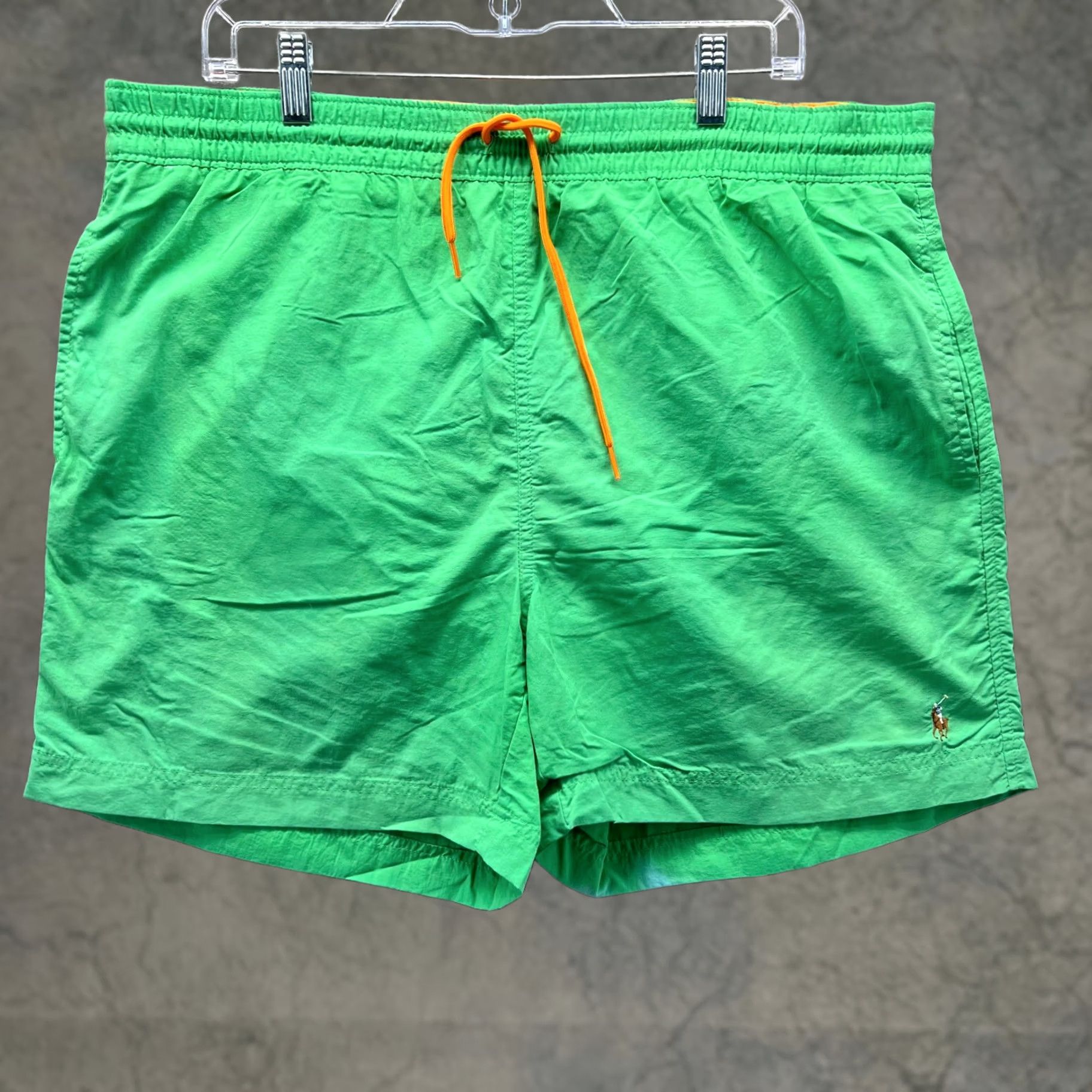 Polo Ralph Lauren VINTAGE Polo Ralph Lauren Board Shorts Mens Large Green Nylon Lined Swim Bottoms Size US 33 - 1 Thumbnail