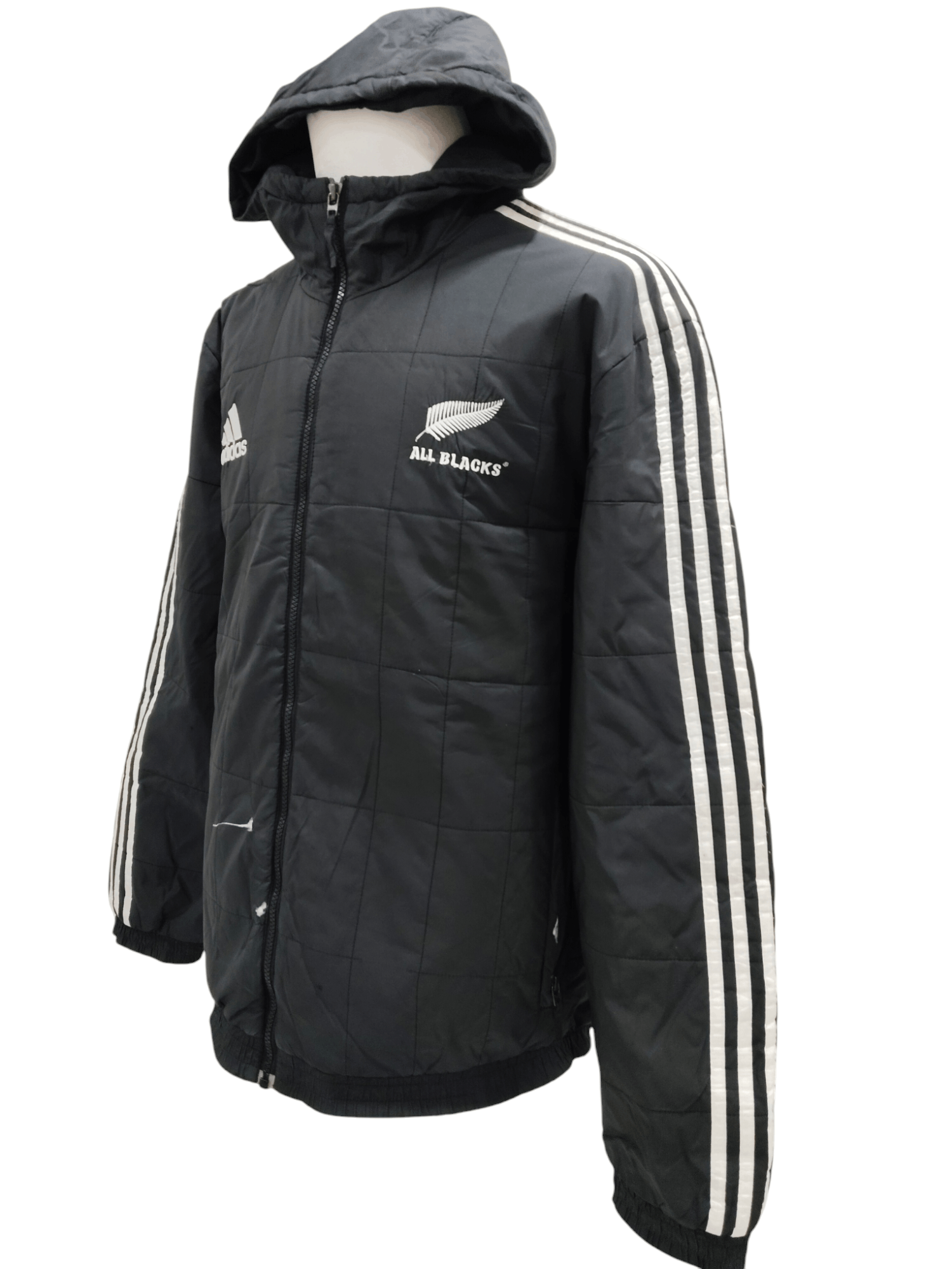 Adidas × All Blacks × Vintage Vintage Adidas All Black Hoodie Heavy Jacket Size US L / EU 52-54 / 3 - 3 Thumbnail