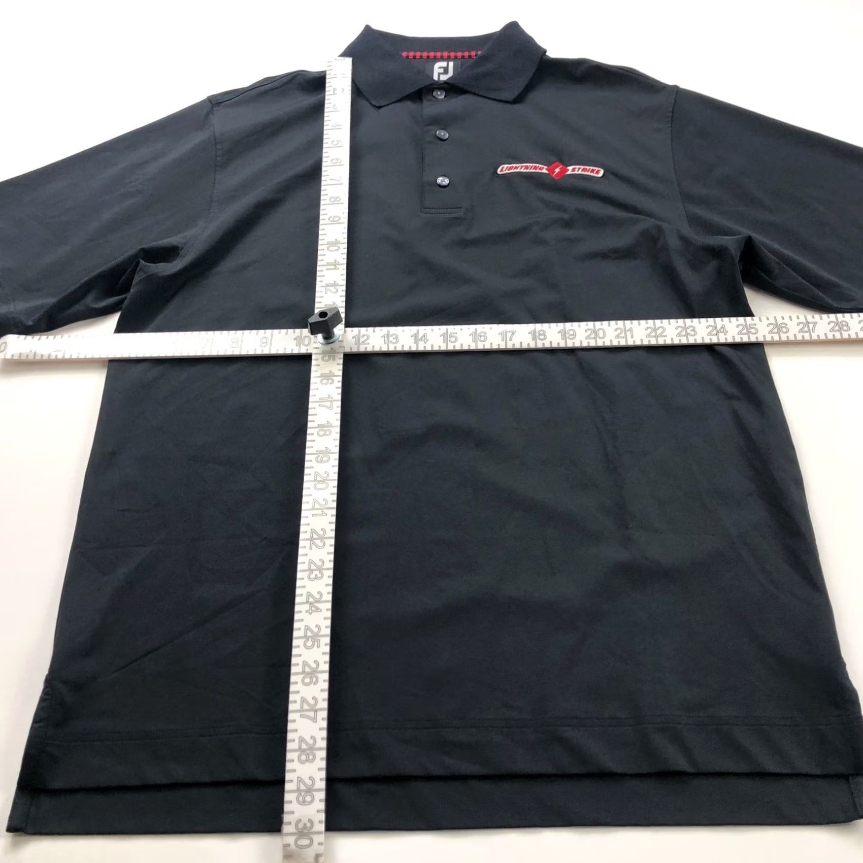 Footjoy FootJoy Polo Shirt Black Logo FJ Medium Mens Golf SS Stretch Button Solid Shirt Size US M / EU 48-50 / 2 - 3 Thumbnail