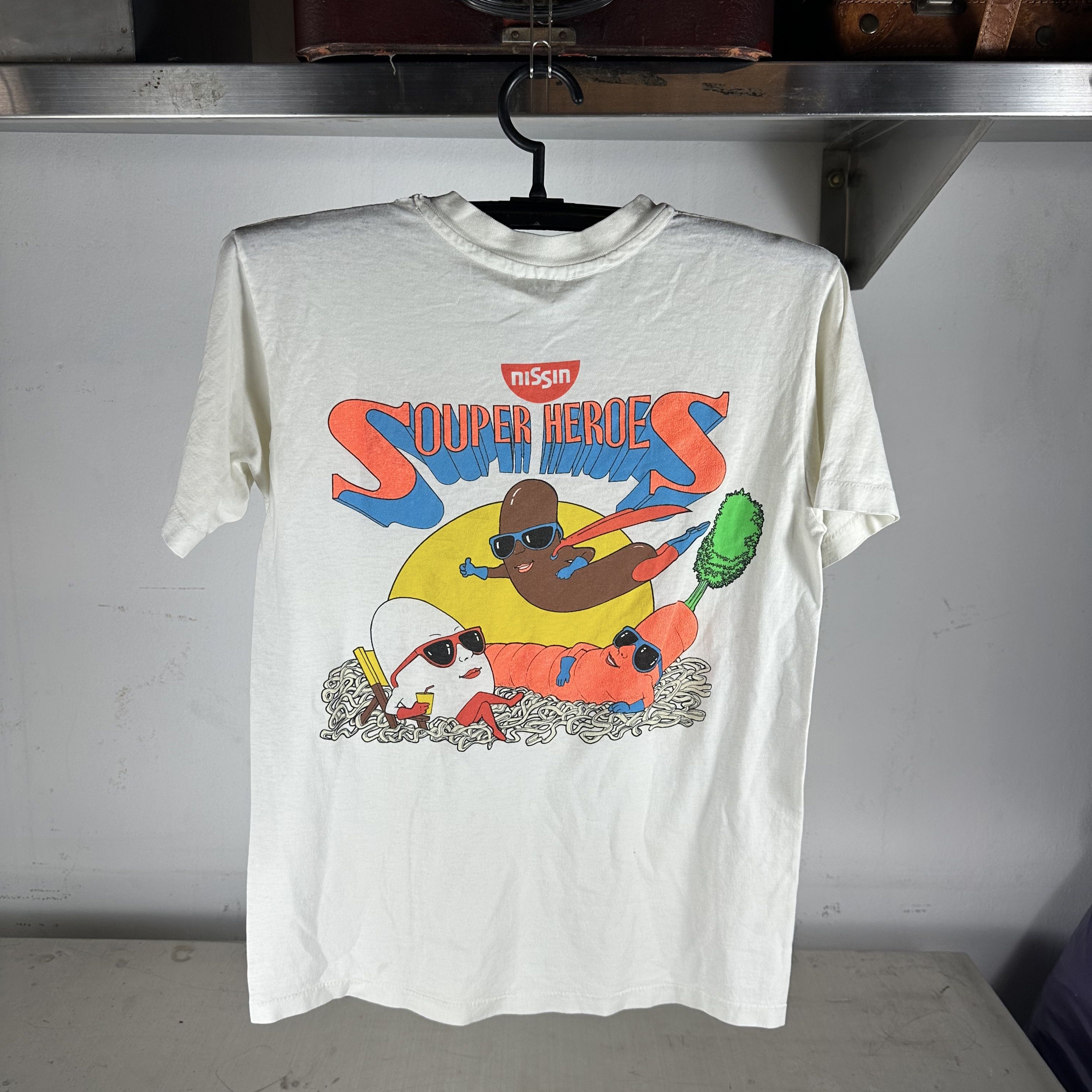 Vintage Vintage 80s Nissin Ramen Souper Heroes Graphic Promo T-shirt Size US S / EU 44-46 / 1 - 1 Thumbnail