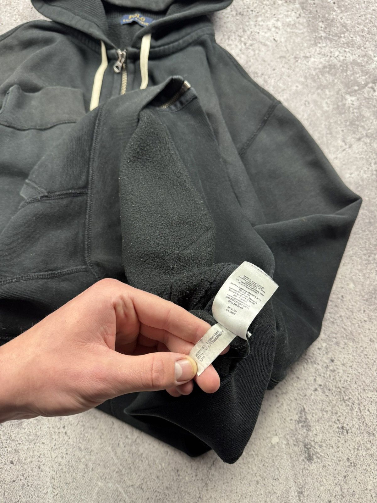 Polo Ralph Lauren Crazy Vintage Y2K Polo Ralph Lauren Faded Black Zip Up Hodie Size US XXL / EU 58 / 5 - 8 Thumbnail