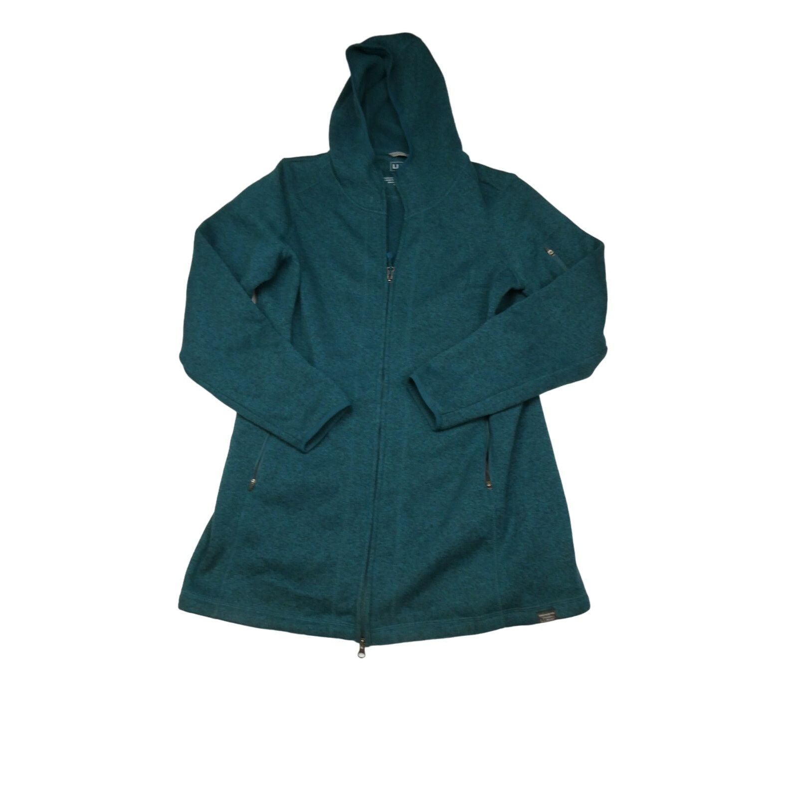 L.L. Bean NEW women's LL Bean long fleece hooded jacket, large, green Size L / US 10 / IT 46 - 1 Thumbnail