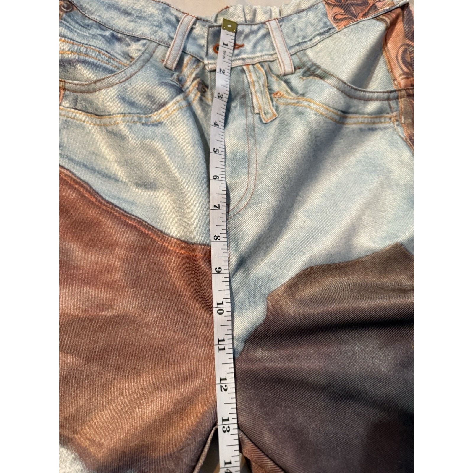 Other Women’s Sz S Graphic Pants Patchwork Festival Western Grunge Size 30" / US 8 / IT 44 - 12 Thumbnail